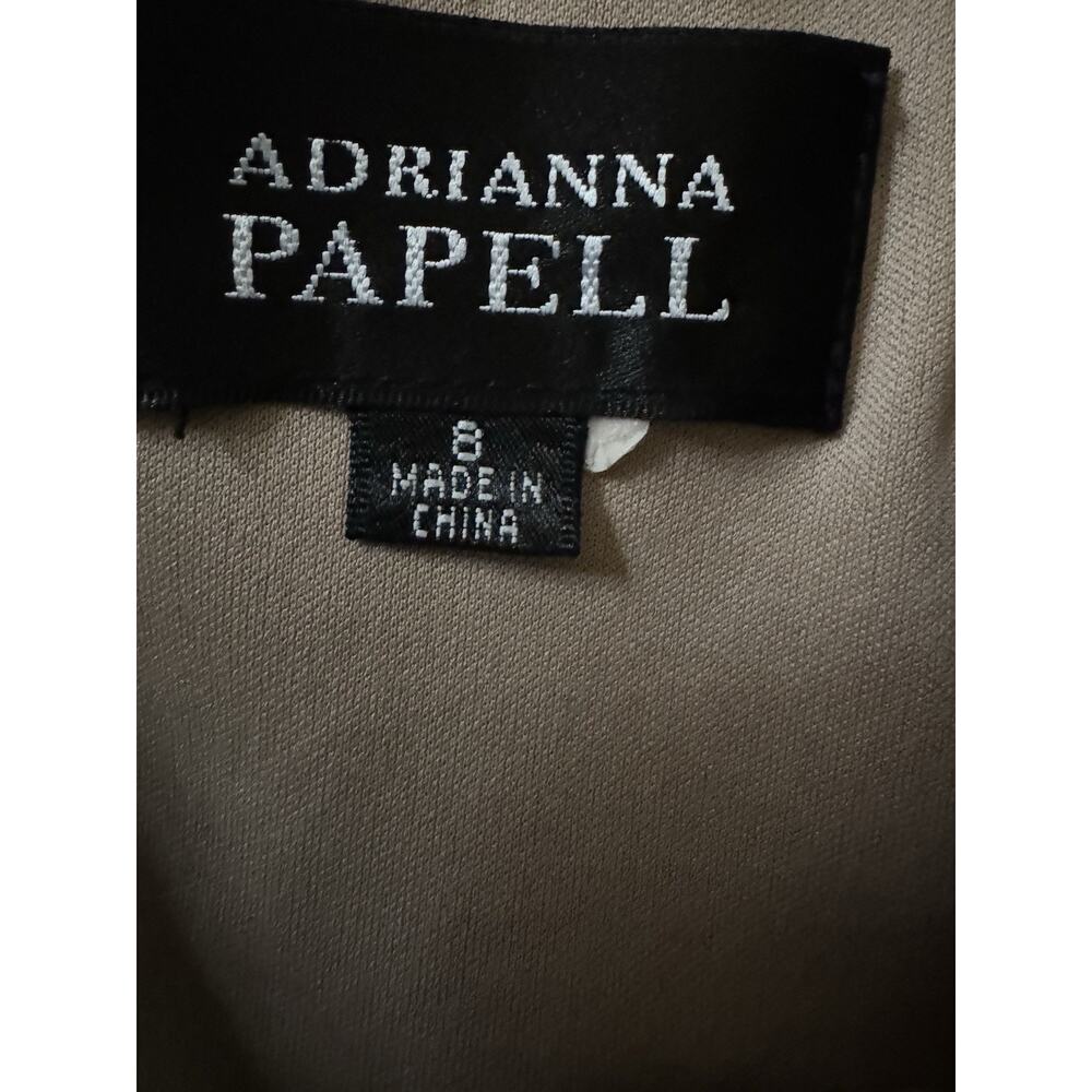 Adrianna Papell Midi Dress Size 8 Black Lace Cap Sleeves Cocktail Party Evening - Picture 3 of 14